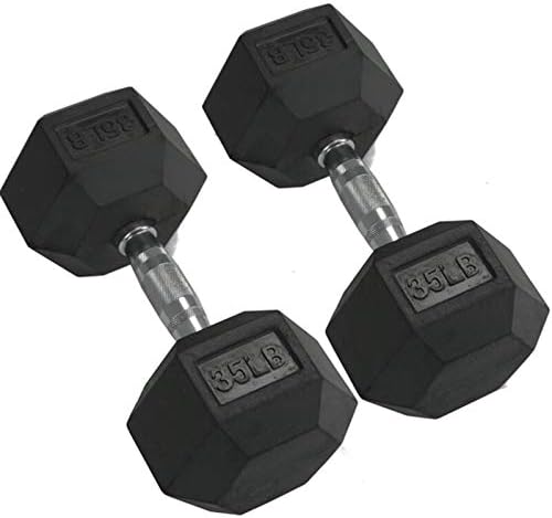 Pravi fitnes Set od 2 gumene šesterokutne bučice sa metalnim ručkama, par 2 teške bučice odaberite težinu