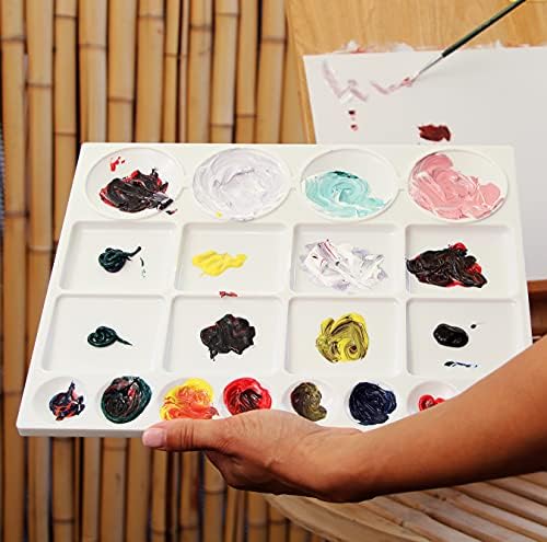 Bella Bora paleta boja sa 20 bunara | ladica za slikarske potrepštine za akvarele, ulje, akrilne boje / prazna Plastična mokra umjetnica koja miješa umjetničke držače boje Organizator za slikare i djecu / 13 x 9.875 |