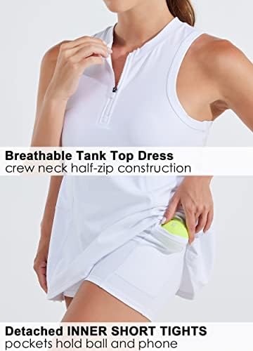 Willit ženska teniska haljina bez rukava Golf haljina sa unutrašnjim šorc 4 džepovima