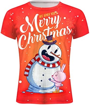 Wocachi muške majice Božić santa claus vojnik kratki rukav na vrhu smiješne Xmas grafičke partije Slim