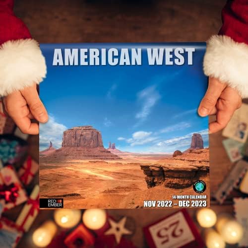 Crveni ember američki zapad 2023 čuvar mjesečnog zidnog kalendara | 12 x 24 otvoren | Gust i čvrst papir | Podijnji | Divlja granica