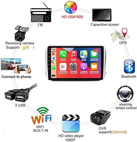 Fwralf Android 11 Auto Radio video plejer za Peugeot 208 2008 2013-2020 Auto GPS Stereo Navigator podrška