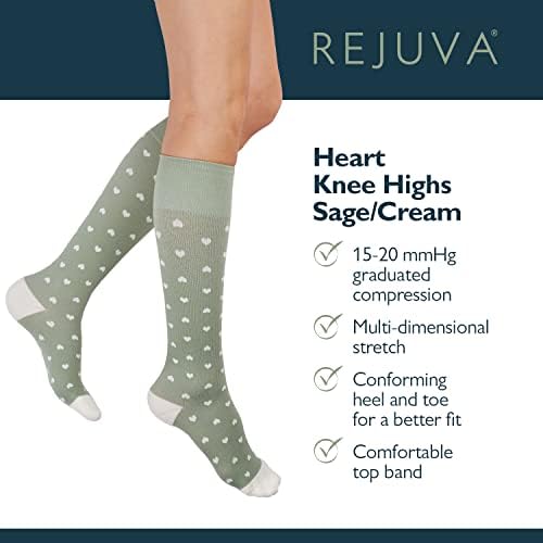 Rejuva žene sa srčanim uzorkom koljena visoko 15-20 mmHg diplomirane kompresijske čarape
