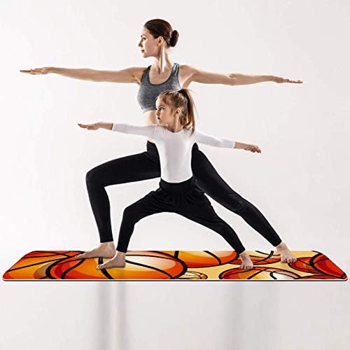 Siebzeh Košarka narandžasta Premium debela prostirka za jogu Eco Friendly Rubber Health & amp; fitnes neklizajuća prostirka za sve vrste vježbe joge i pilatesa
