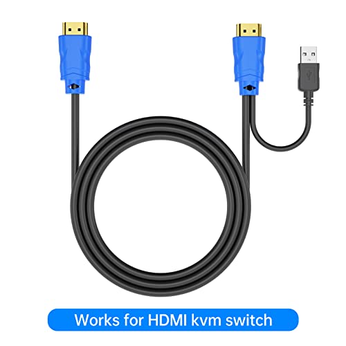4K USB HDMI KVM kabl 10ft, Yinker USB HDMI a do HDMI kabl 2u1 kabl