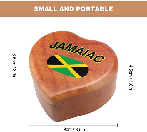 Jamajka Zastava države, Jamajčka zastava Oduzete glazbene kutije Vintage ugravirano srce Muzičko kutije
