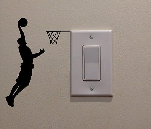 YINGKAI Atletski košarkaš zakucava naljepnicu prekidača za svjetlo Vinilna zidna naljepnica Naljepnica umjetnička