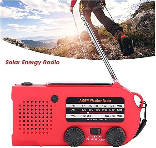 Jteremy Emergency Weather Radio, Ručna poluga, prenosivo Solarno punjenje sa AM/FM & baterijske lampe, lampa za čitanje za kampovanje, vanjska oprema