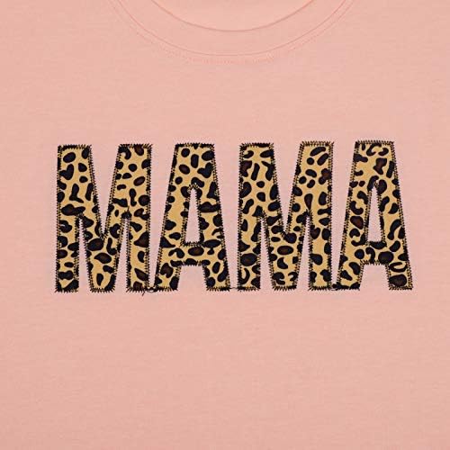Mama dukserica Žene Leopard Print Emboryer Mom Life Pulover Top Ležerne prilike za bluzu dugih