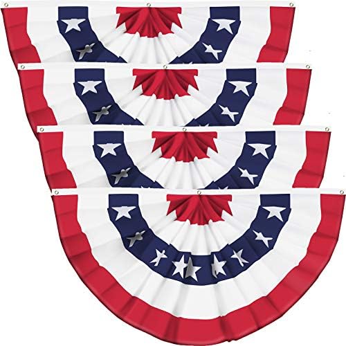 SAD Plisirana navijačka Zastava američka zastava za Bunting Patriotska Zastava Polufans zastave sa platnenim zaglavljem i mesinganim ušicama za 4. jul spomen na dan unutrašnjeg uređenja na otvorenom