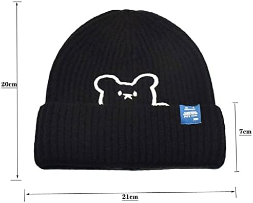 Zimska beanie šešir za muškarce Žene Stretchy Bear Emspoidery Beanies manferencija simpatična sportska kapa s lubanjem pune boje kape