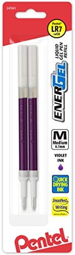 Pentel mastilo za punjenje za BL57 / BL77 EnerGel tečnu Gel olovku, 0,7 mm, metalni vrh, crno mastilo,
