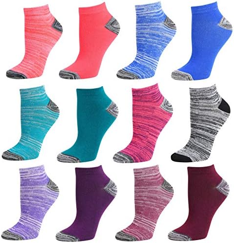 Debra Weitzner ženske trkačke čarape za gležnjeve - nisko rezano šarene čarape 12 pari