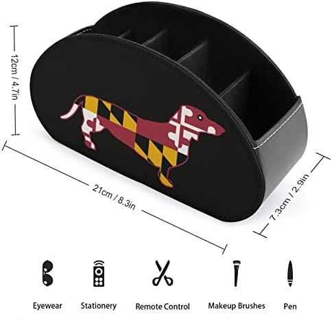 Držač za daljinsko upravljanje Jazavčarom zastave Marylanda PU kožna TV daljinska kutija za odlaganje