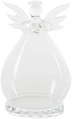 AMOSFUN Clear Glass Dome Cloche Anđeoski prikaz Bell Jar TABLETOP CENTARCE CENTAR CASE STAKLO poklon ukras za