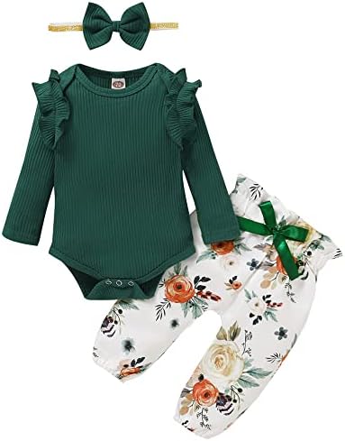 Novorođenče djevojčice odjeća dječje djevojke odijelo ruffle rukave rubserice cvjetne hlače
