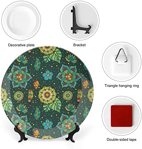 Šareni cvjetni ukrasi ispisane kosti Kina Dekorativna ploča okrugla ploča sa zaslonom za prikaz za kućnu uredsku večeru