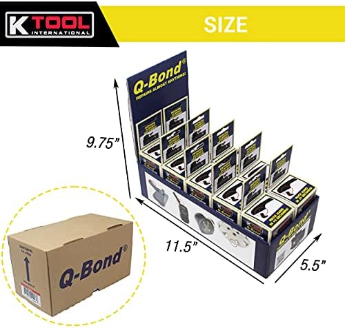 K Tool International 90003 Q Bond Ultra Snažni ljepljivi komplet za garaže, popravke i, DIY, tvrda plastika / PVC / metali, ljepljive boce, plastične i metalne prahove, 10 paketa