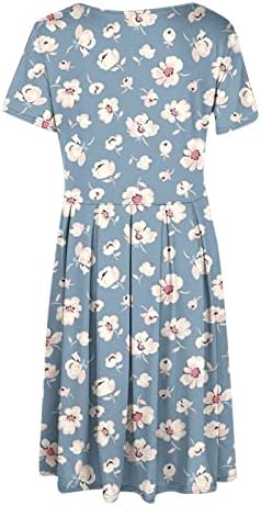 Fragarn ženska haljina za kratku rukavu s kratkim rukavima Sumpen Pocket Beach Floral tiskane ljuljačke