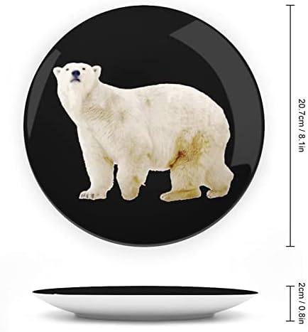 Polarni medvjed Dekorativni ploča Okrugle keramičke ploče sa postoljem za prikaz za uređivač uredskog ureda