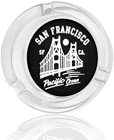 San Francisco Golden Gate Bridge Moon Glass Ashtrays za cigarete otporne na vjetar otporne na smeće
