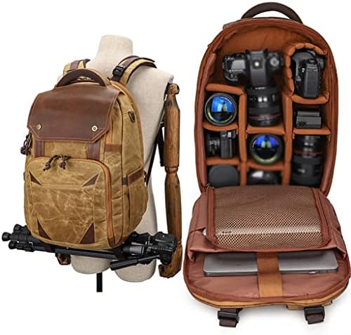 Yfqhdd vodootporna fotografija Retro Batik platneni kožni ruksak sa USB portom Fit 15,4-inčni laptop Muška