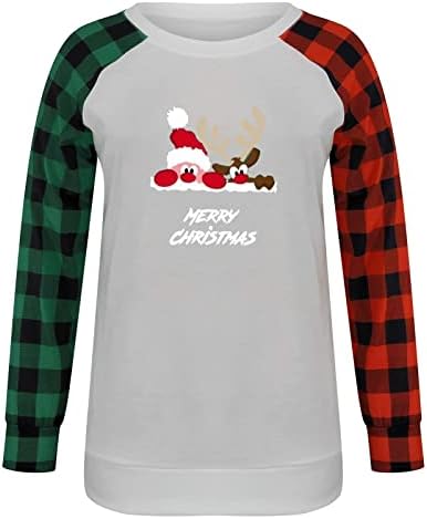 Ayaso Womeny Trendi preveliki puloveri Party Shirts Loot Fit Bluuses Comfort TEE Xmas Streetwears Božićni tiskani