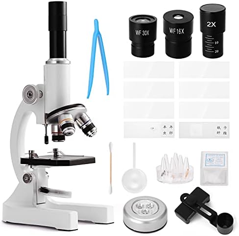ZLDQBH optički mikroskop 64x-2400x Monokularni mikroskop za djecu Osnovne škole nauka eksperimentalna