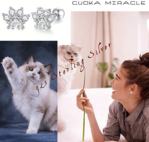 Paw Print Studs naušnice hipoalergeni nakit poklon za žene štene pas mačka pet naušnice sa cirkonijumom