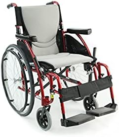 Karman s-115 25 lbs Ultra lagana ergonomska invalidska kolica sa uklonjivim naslonom za noge crvena boja