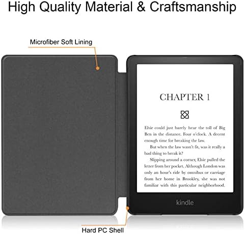 Futrola kompatibilna sa Kindle potpuno novom 11. generacijom 2021, 6,8PU kožnom pametnom e-čitaču zaštitni poklopac za Tablet sa funkcijom automatskog buđenja/spavanja i magnetnim zatvaračem-žena čita knjigu