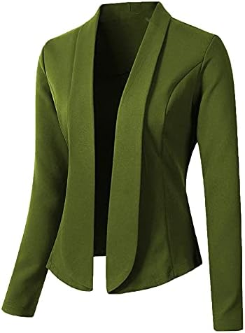Blazer jakne za žene s dugim rukavima otvorenim prednjim poslovnim jakni lagani radni ured BLAZERS Malo odijelo