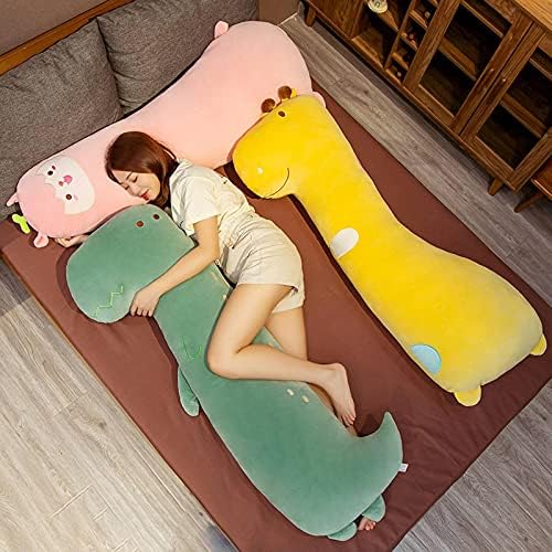 Mbeta slatka dinosaur dugi jastuk za djevojčice za spavanje noge-koja podržava plišanu igračku lutku koja se mogu ukloniti i pratiti jastuk za pranje
