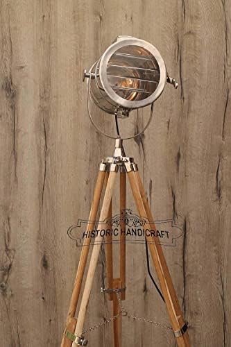 Povijesna rukotvorina Nautikana ručno izrađena sredina stoljeća Moderna svjetla sa prirodnim finišom drveni tronožni studio reflektorska lampica za čitanje rustikalna vintage ukrasna svjetiljka 8 x 8 x 55