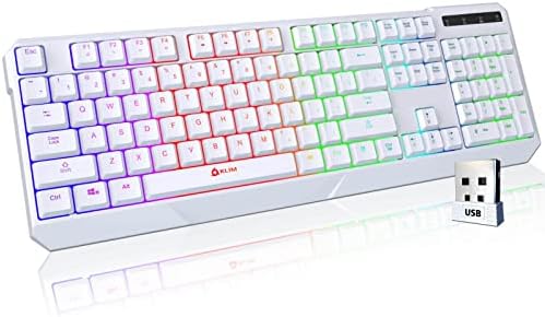 KLIM Chroma bežična tastatura za igre RGB nova verzija 2023 - dugotrajna punjiva baterija - brzo i tiho kucanje