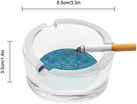 Vodenicolor plava deko staklena pepeljara za cigarete okrugle ladice za pepeo za kućni ured i restorane