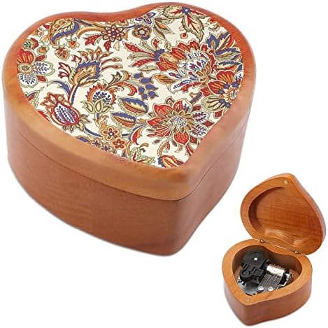 Paisley Wind Up Vintage Wooden Music Box Wedding Valentine Božićni rođendan Clockwork Glazbeni poklon