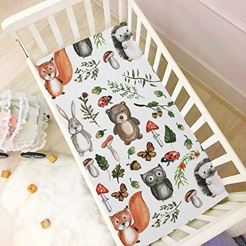Cute Woodland Životinje kreveti za dječake Dječji paket i reprodukcijski listovi prijenosni mini
