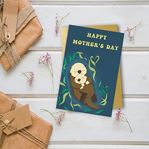 OJsensai slatka vidre majke dan kartica od kćer sina, sretan Majčin dan poklon za mamu baka, Sretan Dan majki kartica za žene, veliki majke dan pokloni ideja za mamu