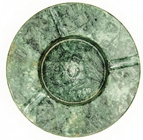 Jain umjetnosti zeleni mramorni pepeljara | Prirodni ručni granitni mramorni krug pepeljara | Mramorna