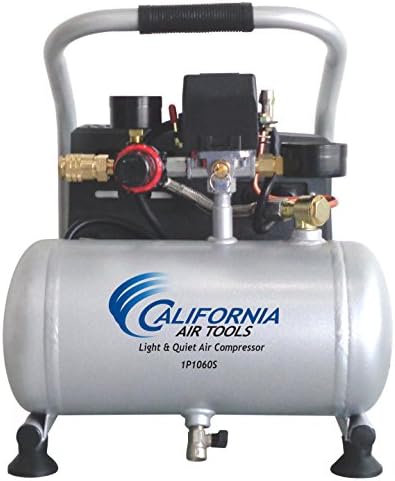 California vazdušni alati 1p1060sh Light & miran .6 Ks, 1 Gal. Čelični rezervoar prenosivi vazdušni kompresor