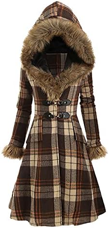 Zimska trendi jakna s dugim rukavima dame tunika park tweed plairani duksevi kapuljača sakrij trbuh sa gumbima udobno