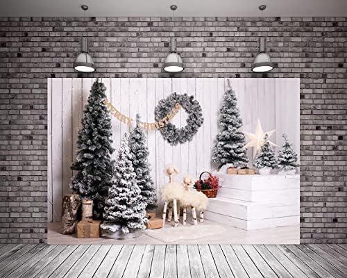20x10ft Božićno selo Vintage drveni zid božićno drvo pozadina zvijezda poklon dekoracija Baner pozadina