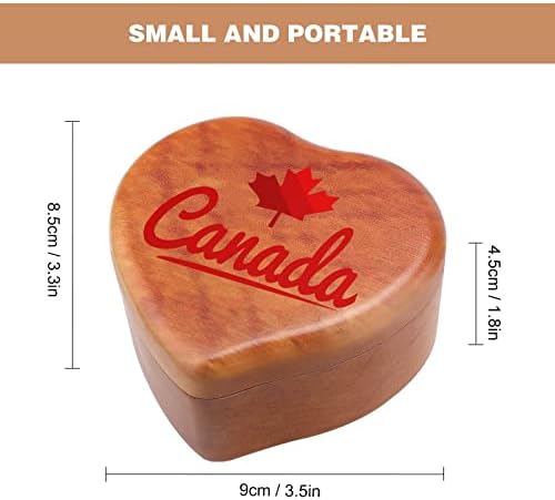 Kanada Maple Leaf Wood Music Box Antikni urezani muzički pokloni za rođendan Božić Dan zahvalnosti