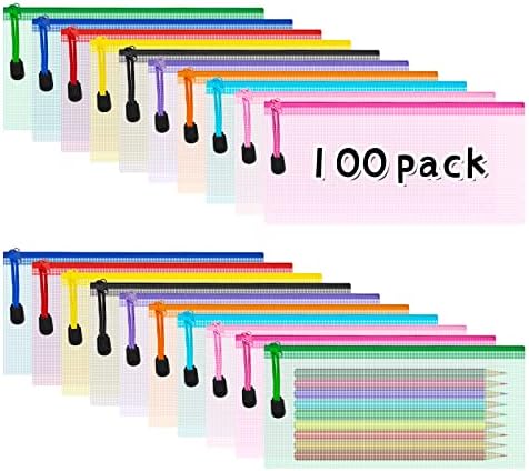 100pack Mesh Zipper torbica torbe IKAYAS mali Zipper olovka torbica Bulk mrežaste torbe sa patentnim