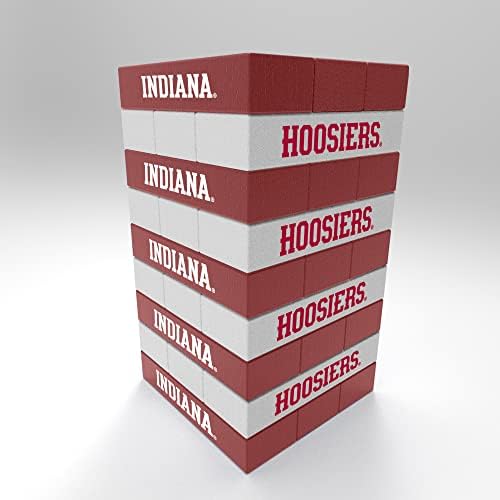 Rico Industries NCAA Indiana Hoosiers Mini Team Travel Team Tower - Wood Stackem Game