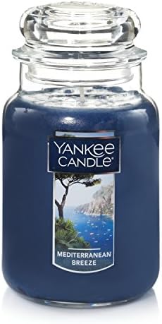 Yankee Svijećnica Velika jar svijeća za sve svijeće i velika svijeća Jar, mediteranski vetri, 1521678z, plava