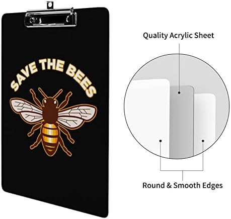 Sačuvajte Pčele akrilne ploče sa metalnom kopčom 12,5 X 8,5 inča slatke ploče sa kopčama za događaje u kancelarijskoj