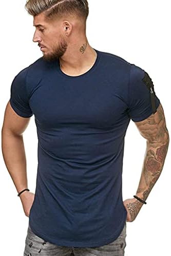 Muška mišićna vježba majica Bodybuilding Gym majice kratki rukav modni tanak fit patentni čapljenjak TOP Hipster majica