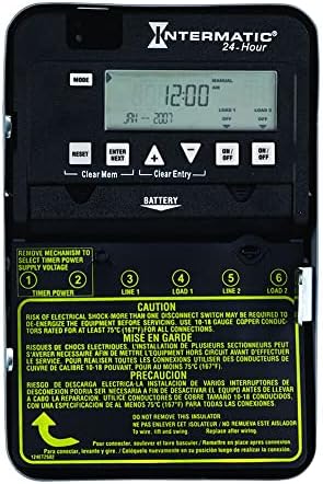 Intermatic ET1125C 24-satni elektronski vremenski prekidač od 30 ampera, 120-277 VAC, NEMA 1, 2 kruga/30 Amp, siva